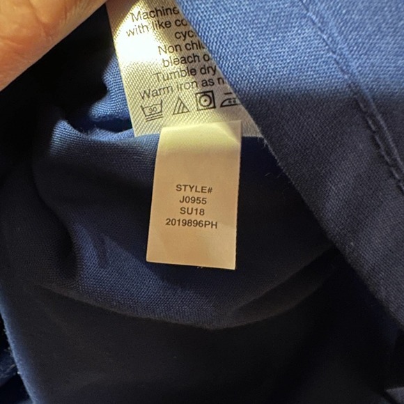 2/$30 J Crew Linen Shift Dress Womens XXS Blue Coastal New England Resort Beach - Picture 7 of 9